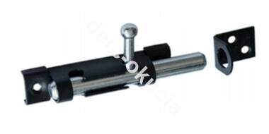 Zasuwka z ryglem okrągłbym wąska 70x12 czarna