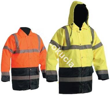 KURTKA OCIEPLANA OSTRZEGAWCZA ZIELONOŻÓŁTA