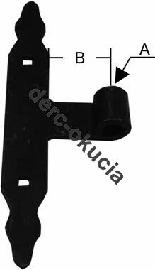 Zawias środkowy II L-250x35 fi 14 / 80 mm mal. <0496>